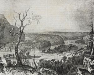 Vue de Harper Valley depuis Blue Ridge, USA, lithographie de Salvatore Puglia de Poliorama Pittoresco, n 43, 4 juin - Salvatore Puglia