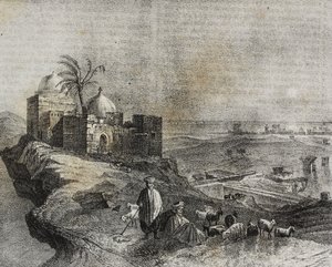Vue de Tyr, Liban, lithographie de Salvatore Puglia de Poliorama Pittoresco, n 24, 21 janvier