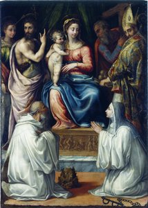 La Vierge avec les saints Christine de Bolsena, Jean-Baptiste, Philippe, Nicolas... - Salviati