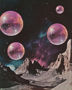 Paysage extraterrestre aux orbes violettes - Samantha Hearn