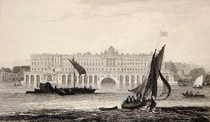 Vue de Somerset House depuis la Tamise, gravée par W.B. Cooke (1778-1855) 1814 - Samuel (after) Owen