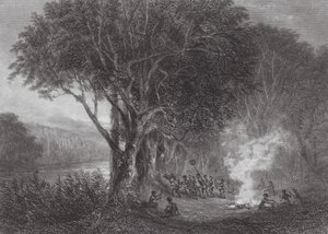 Carrobboree sur les rives du Murray (gravure) - Samuel (after) Prout