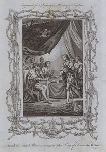 Édouard le Prince Noir servant Jean Roi de France son prisonnier - Samuel (after) Wale