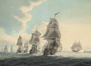 Une escadre de la Royal Navy descendant la Manche