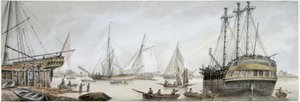 Un navire indien en réparation sur la Tamise, avec une description des activités ordinaires des chantiers navals royaux à Deptford