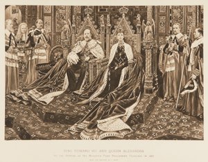 Le roi Édouard VII et la reine Alexandra au Parlement