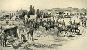 Lord Roberts et son état-major partant pour une reconnaissance depuis le quartier général à Smaldeel, 1901
