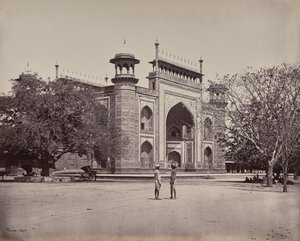 Agra. La porte des jardins entourant le Taj Mahal - Samuel Bourne