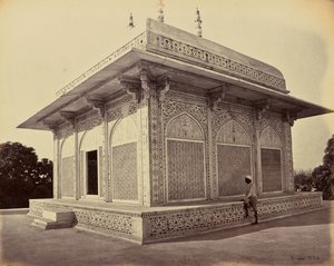 Agra ; le mausolée du prince Etmad-Dowlah, la coupole de marbre - Samuel Bourne