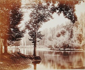 Vue sur le canal de Dhul, Cachemire, c.1865 - Samuel Bourne