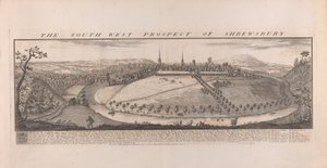 Vue sud-ouest de Shrewsbury, Shropshire - Samuel Buck