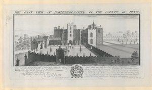 Vue est du château de Powderham dans le comté de Devon - Samuel Buck