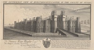Vue sud-ouest du château de Hertsmonceux dans le comté de Sussex