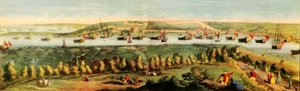 La perspective ouest du chantier naval de Sa Majesté à Chatham, 1738, 1942 - Samuel Buck
