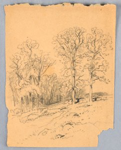 Croquis de paysage avec une route de campagne vallonnée