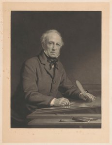 Portrait de Samuel Cousins travaillant sur une gravure - Samuel Cousins (signed by artist)