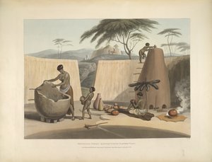 Femmes Booshuana fabriquant des poteries, illustration de 
