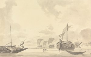 Bateaux sur le fleuve Hoogley [Hooghly]