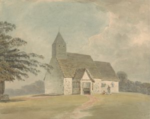 Église avec clocher en bois (une des trois versions) - Samuel Davis