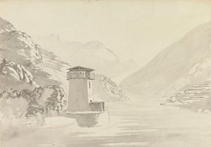 Vue du pont à Wandepore [Wangdu Phodrang] - Samuel Davis