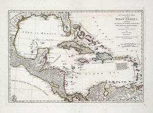 Carte complète des Antilles contenant les côtes de la Floride, de la Louisiane, de la Nouvelle-Espagne et de la Terre Ferme avec toutes les îles