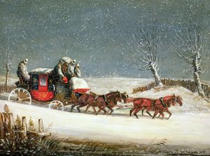 Le courrier royal dans une neige profonde