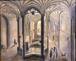 Vue intérieure de Holywell Spa, North Wales - Samuel Hieronymous Grimm