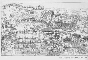 Le siège de Boulogne par le roi Henri VIII en 1544, gravé par James Basire, 1788