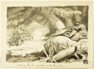 Exilés sibériens chassant le renne sauvage (recto); Coquille (verso) - Samuel Howett