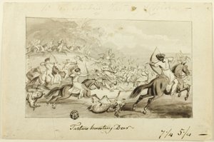 Tartares chassant le cerf (recto); Coquillage (verso) - Samuel Howett