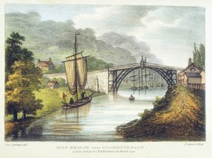Pont de fer sur la Severn à Ironbridge, Coalbrookdale, Angleterre, construit en 1779 - Samuel Ireland