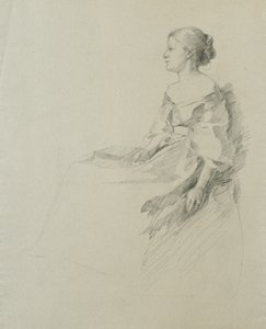 Femme assise de profil