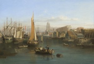 St Mary Redcliffe et Redcliffe Parade depuis Prince Street Bridge, c.1826 - Samuel Jackson
