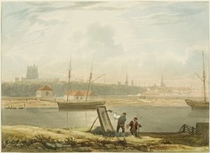 Vue sur le port flottant, vers 1825 - Samuel Jackson