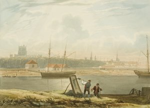 Vue sur le port flottant avec la cathédrale et les églises de la ville, c. 1825 - Samuel Jackson