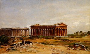 Les ruines de Paestum - Samuel James Ainsley