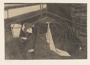 Femme en train de frotter