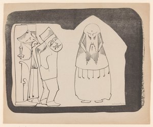 Fantaisie : à gauche trois figures vers la droite, à droite une figure chinoise de face - Samuel Jessurun de Mesquita (signed by artist)
