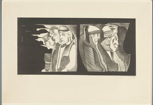 Deux groupes de figures dos à dos