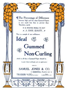 Samuel Jones & Co. - Publicité pour Gomme Idéale Non-Curling, 1919 - Samuel Jones