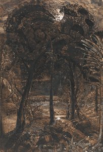 Scène au clair de lune avec une rivière sinueuse - Samuel Palmer
