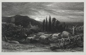 La Lune montante, 1857 - Samuel Palmer