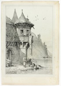 À Braubach sur le Rhin - Samuel Prout