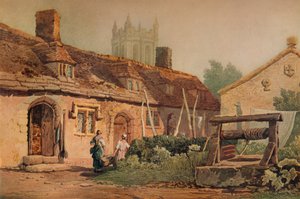 Cottages à Glastonbury, vers 1819 - Samuel Prout