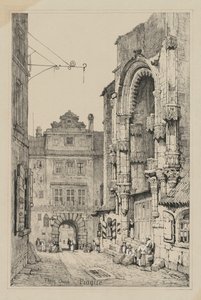 Fac-similés de croquis faits en Flandre et en Allemagne : Église de Thein, Prague - Samuel Prout