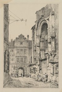 Fac-similés de croquis faits en Flandre et en Allemagne : Église de Thein, Prague - Samuel Prout