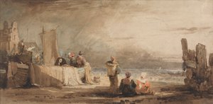 Figures sur une plage - Samuel Prout