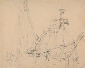 Étude de deux voiliers amarrés - Samuel Prout