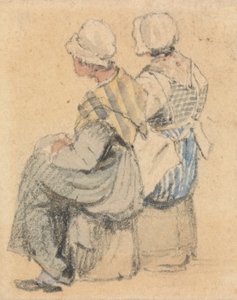 Deux paysannes assises