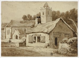 Église et rue du village - Samuel Prout